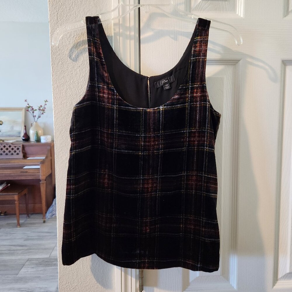 J. Crew velvet plaid top Size 00